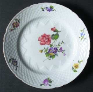 Bing & Grondahl Saxon Flower (White Bkgd) Salad Plate, Fine China Dinnerware   W