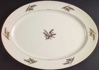 Lenox China Harvest 17 Oval Serving Platter, Fine China Dinnerware   Gold Wheat