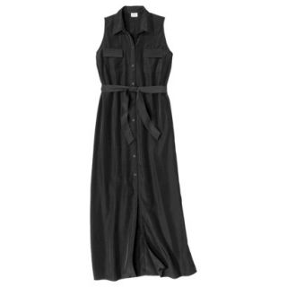 Merona Womens Maxi Shirt Dress   Black   S