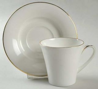Royal Doulton Fusion Gold Flat Cup & Saucer Set, Fine China Dinnerware   Fusion,