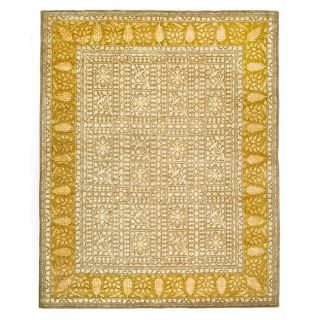Handmade Majestic Beige/ Light Gold N. Z. Wool Rug (76 X 96)