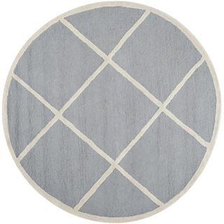 Modern Safavieh Handmade Cambridge Moroccan Silver Wool Rug (6 Round)