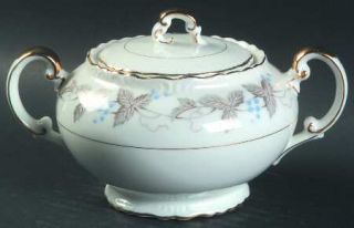 Harmony House China Vintage Sugar Bowl & Lid, Fine China Dinnerware   Horizon Bl