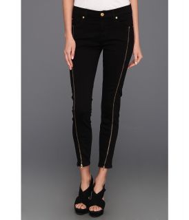 7 For All Mankind Cropped Skinny w/ Long Side Zips Womens Jeans (Black)