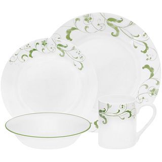 Corelle Impressions 16 pc. Spring Faenza Dinnerware Set, Green/White
