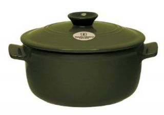 Emile Henry 2.6 qt Round 9 in Stew Pot w/ Lid, Olive