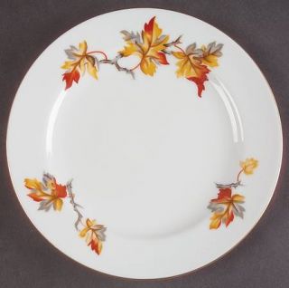 Craftsman (Japan) Golden Autumn Salad Plate, Fine China Dinnerware   Orange/Yell