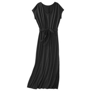 Merona Petites Short Sleeve V Neck Maxi Dress   Black MP