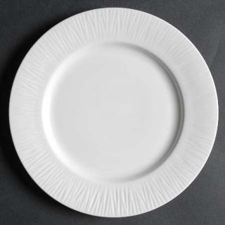 Tabletops Unlimited Emilia (All White,Ribbed) Salad Plate, Fine China Dinnerware
