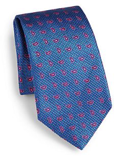  Collection St. Barnes Pine Neat Silk Tie   Blue