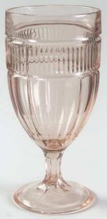 Anchor Hocking Annapolis Rosewater Water Goblet   Pink,Panels,Vertical,No Trim