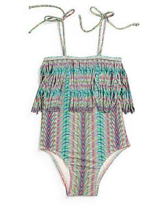 L*Space Girls One Piece Plumage Fringe Swimsuit  
