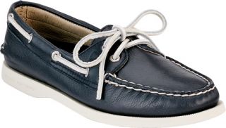 Womens Sperry Top Sider A/O 2 Eye Boat Shoe   Navy Deerskin Casual Shoes