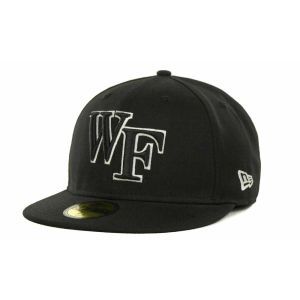 Wake Forest Demon Deacons New Era NCAA Black on Black with White 59FIFTY Cap