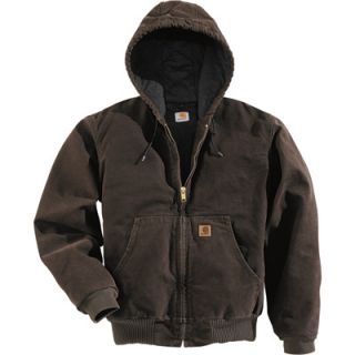 Carhartt Sandstone Active Jacket   Quilted Flannel Lined, Dark Brown, Large,