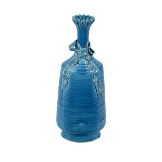 Blue Ceramic Vase (6.5 inches round x 15.5 inches highFor decorative purposes only.  CeramicSize 6.5 inches round x 15.5 inches highFor decorative purposes only. )