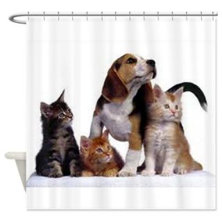  beagle puppy and kittens Shower Curtain  Use code FREECART at Checkout