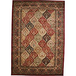 Panel Kerman Claret Red Area Rug (53 X 77) (OlefinPile Height 0.4 inchesStyle TraditionalPrimary color RedSecondary colors Ivory, black, greenPattern OrientalTip We recommend the use of a non skid pad to keep the rug in place on smooth surfaces.All 