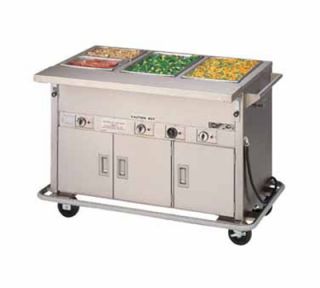 Piper Products 72 in Mobile Hot Food Serving Counter, 5 Wells, Unheated Cabinet Base, 240/3V