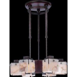 Kalco Lighting KAL 2508 2SB ALAB Bedford 6 Light Chandelier With Wood Accents