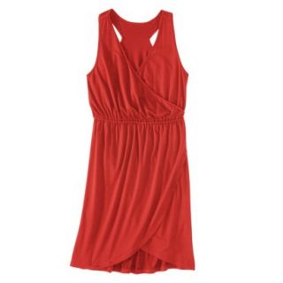 Merona Womens Knit Wrap Racerback Dress   Hot Orange   S