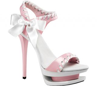 Womens Pleaser Blondie 615   Baby Pink Patent/White Ornamented Shoes