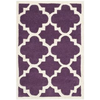 Safavieh Chatham Purple/ Ivory Moroccan style Handmade Wool Rug (2 X 3)