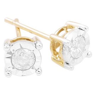 1/3 CT. T.W. Diamond Solitaire Illusion Stud Earrings in 10kt   Yellow Gold