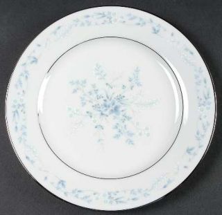 Noritake Carolyn Salad Plate, Fine China Dinnerware   Blue, Pink Flowers