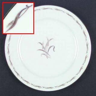 Mikasa Paula Dinner Plate, Fine China Dinnerware   Tan/Gray Wheat Center,Wheat R