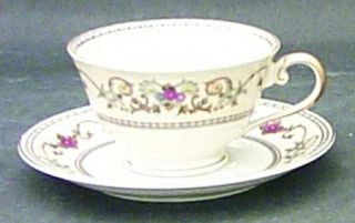 Royal Embassy Wheeling (Japan) Footed Cup & Saucer Set, Fine China Dinnerware  