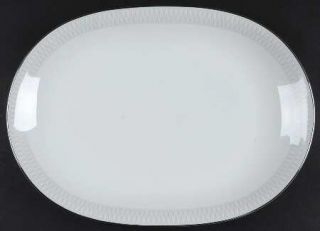 Heinrich   H&C Monarch 13 Oval Serving Platter, Fine China Dinnerware   Gray Zi
