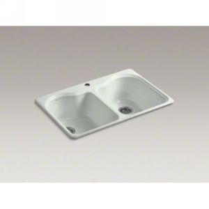 Kohler K 5818 1 FF HARTLAND Top Mount Double Equal Kitchen Sink With Single Fauc