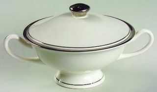 Syracuse Countess Sugar Bowl & Lid, Fine China Dinnerware   Platinum Trim And