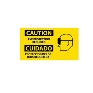 Nmc Osha Compliant Bilingual Caution/Danger Signs   18X10   Caution, Eye Protection