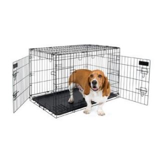 2 Door Training Retreat Wire Dog Kennel in Black