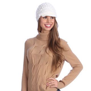 Chaos Womens White Knit Visor Beanie (100 percent acrylicClick here to view our hat sizing guide)