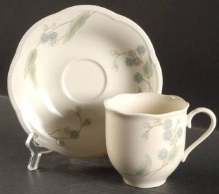 Mikasa Blue Eyes Flat Cup & Saucer Set, Fine China Dinnerware   Natures Gallery,