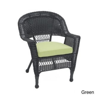 Black Wicker Chair/ Cushion (set Of 4)