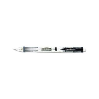 Paper Mate Clear Point Refillable 0.5mm Mechanical Pencil (0.5 mmBarrel color Black/clearMaterials PlasticRefillable Point size 0.5mmDimensions 0.6 inches x 5.7 inches x 0.5 inchesClick advance centered in middle of barrelTextured over molded gripJumb