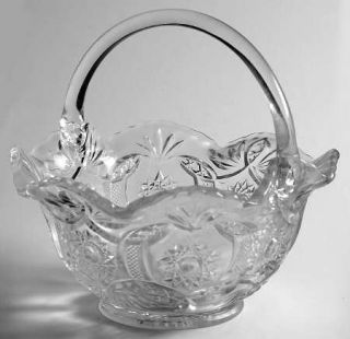 Imperial Glass Ohio 343 Clear Basket   Line #343, Pressed Glass, Stars