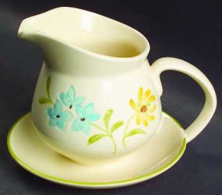 Franciscan Daisy Gravy Boat with Attached Underplate, Fine China Dinnerware   Ye