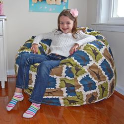 Ahh Products Blue Dinosaurs Cotton Washable Bean Bag Chair (Brown, lime green, tan and blueMaterials Anti pill cotton cover, polyester liner, polystyrene fillingWeight 9 poundsDiameter 36 inchesFill Reground polystyrene (styrofoam) piecesClosure Zipp