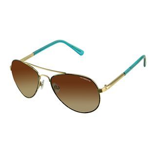 Liz Claiborne Tab Aviator Sunglasses, Gold, Womens