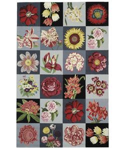 Hand hooked Festivo Multicolor Wool Rug (6 X 9) (BlackPattern FloralMeasures 0.375 inch thickTip We recommend the use of a non skid pad to keep the rug in place on smooth surfaces.All rug sizes are approximate. Due to the difference of monitor colors, s