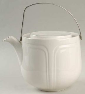 Johnson Brothers Focus White Teapot & Lid with Removable Top Handle, Fine China