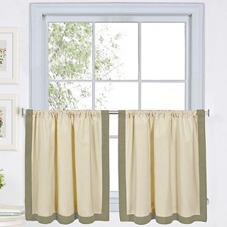 Wilton Rod Pocket Window Tiers, Sage