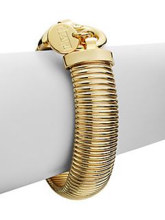 Ribbed Snake Bracelet   Gold