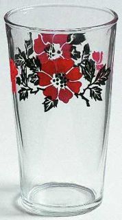 Hall Red Poppy (Platinum Ring) Glassware Tall Tumbler, Fine China Dinnerware   R