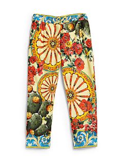 Dolce & Gabbana Girls Silk Floral Pants   Floral Color
